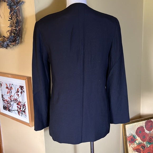 Vtg PETITE SOPHISTICATE COLLECTION Size 6 V-Neck 3-Button Blazer Black Career - Picture 7 of 15